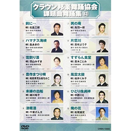 【送料無料】 DVD/オムニバス/クラウン邦楽舞踊協会 課題曲舞踊集83/CRBN-10083
